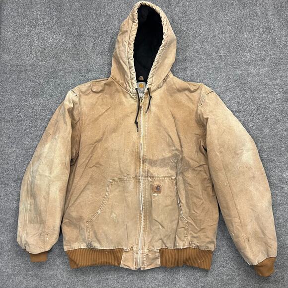 Carhartt J130 BRN Quilt Lined Heavyweight Work Jacket Mens Size XL Tall